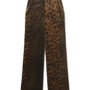 CAbi Leopard Print Wide-Leg Pants